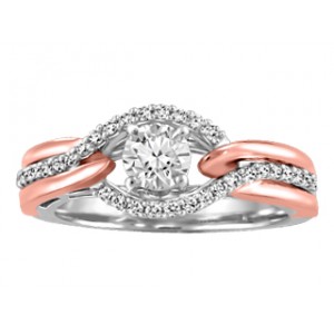 Ladies' ring two-tone, Canadian diamonds HI Fire&Ice